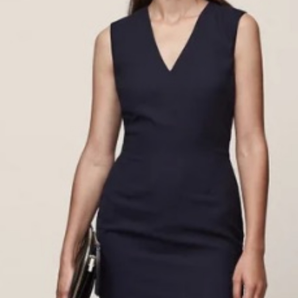 Reiss wool sheath dress Faulkner navy 4
